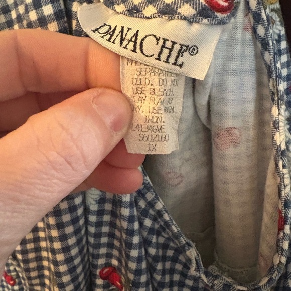 Blue Gingham‎ Floral  Dress - Picture 3 of 4